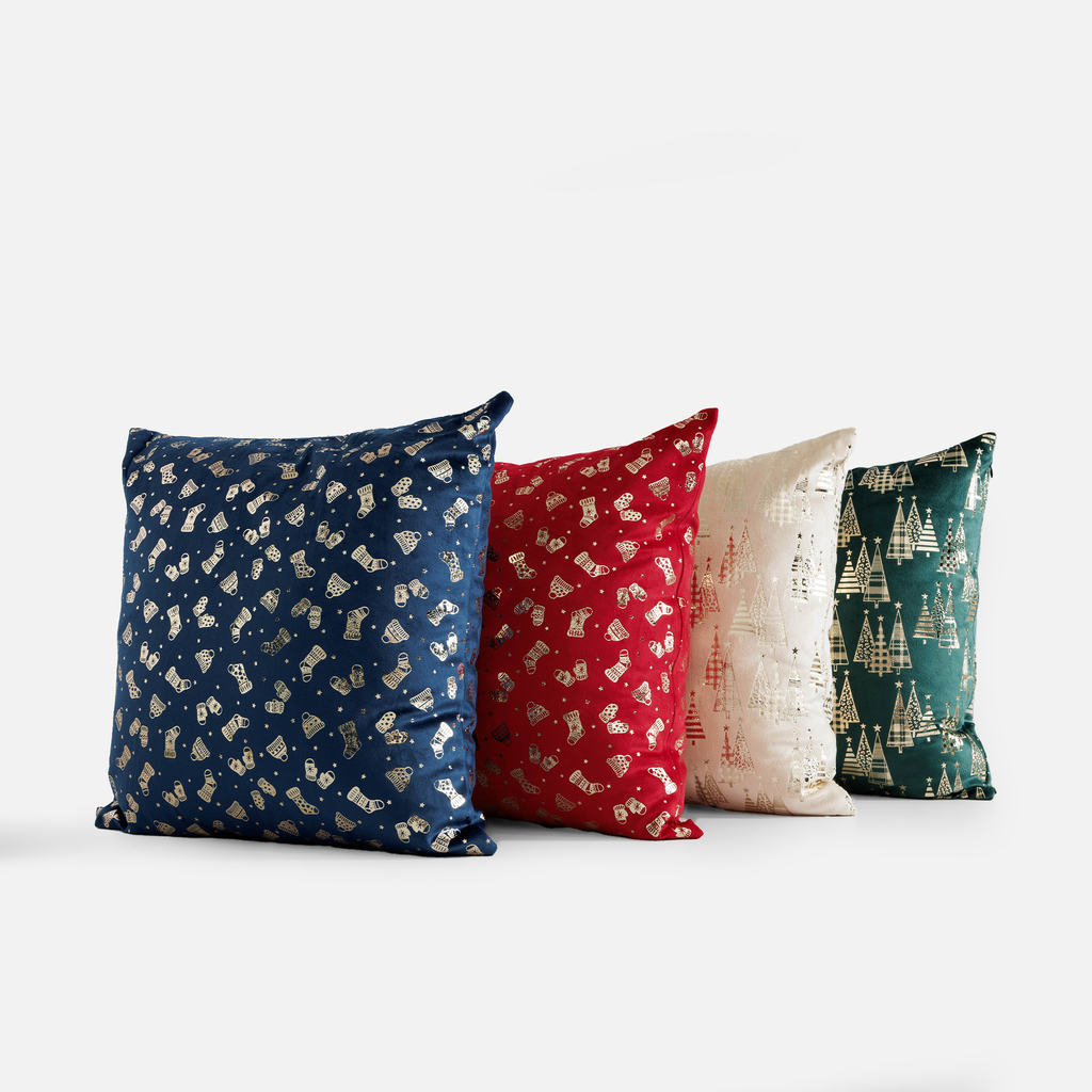 Dekorační povlak zimní vzor modrá NUIT 45x45 cm