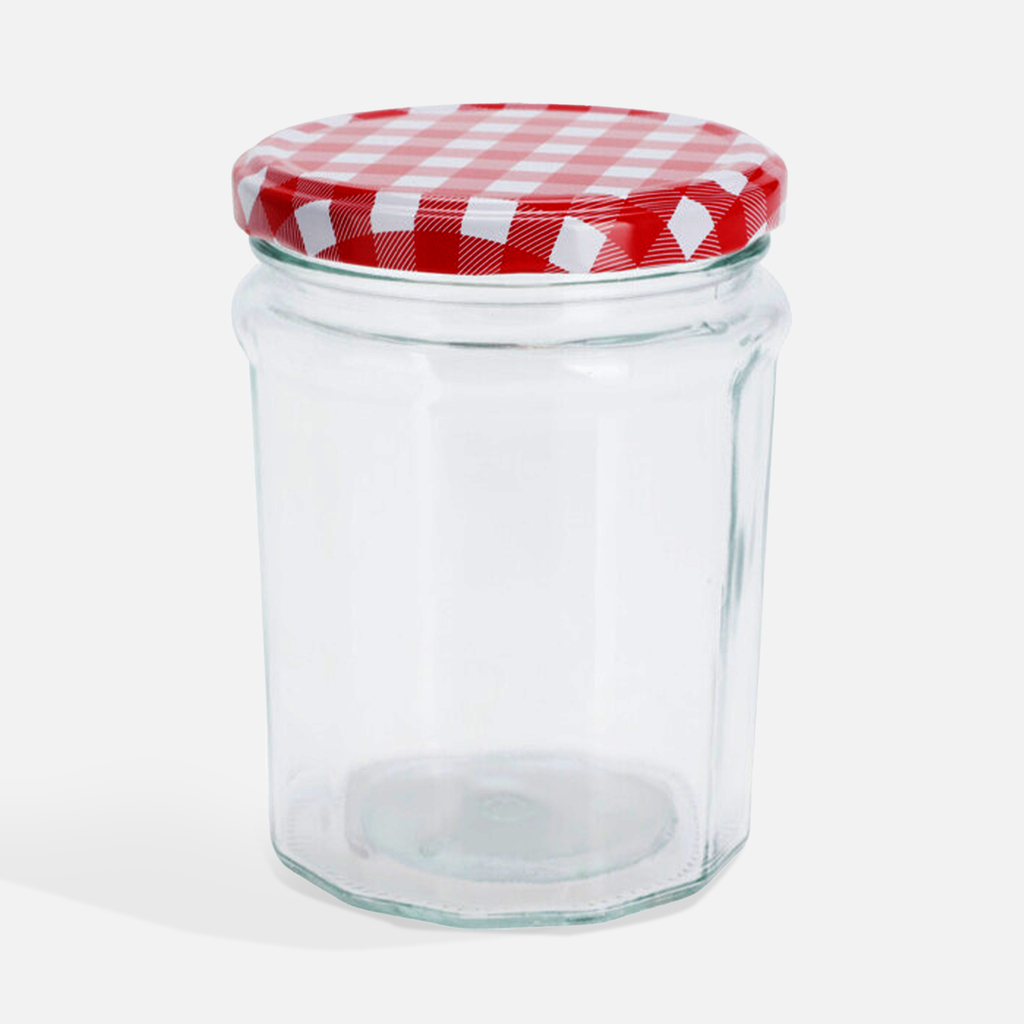 Skleněná nádoba s kovovým víkem 450 ml