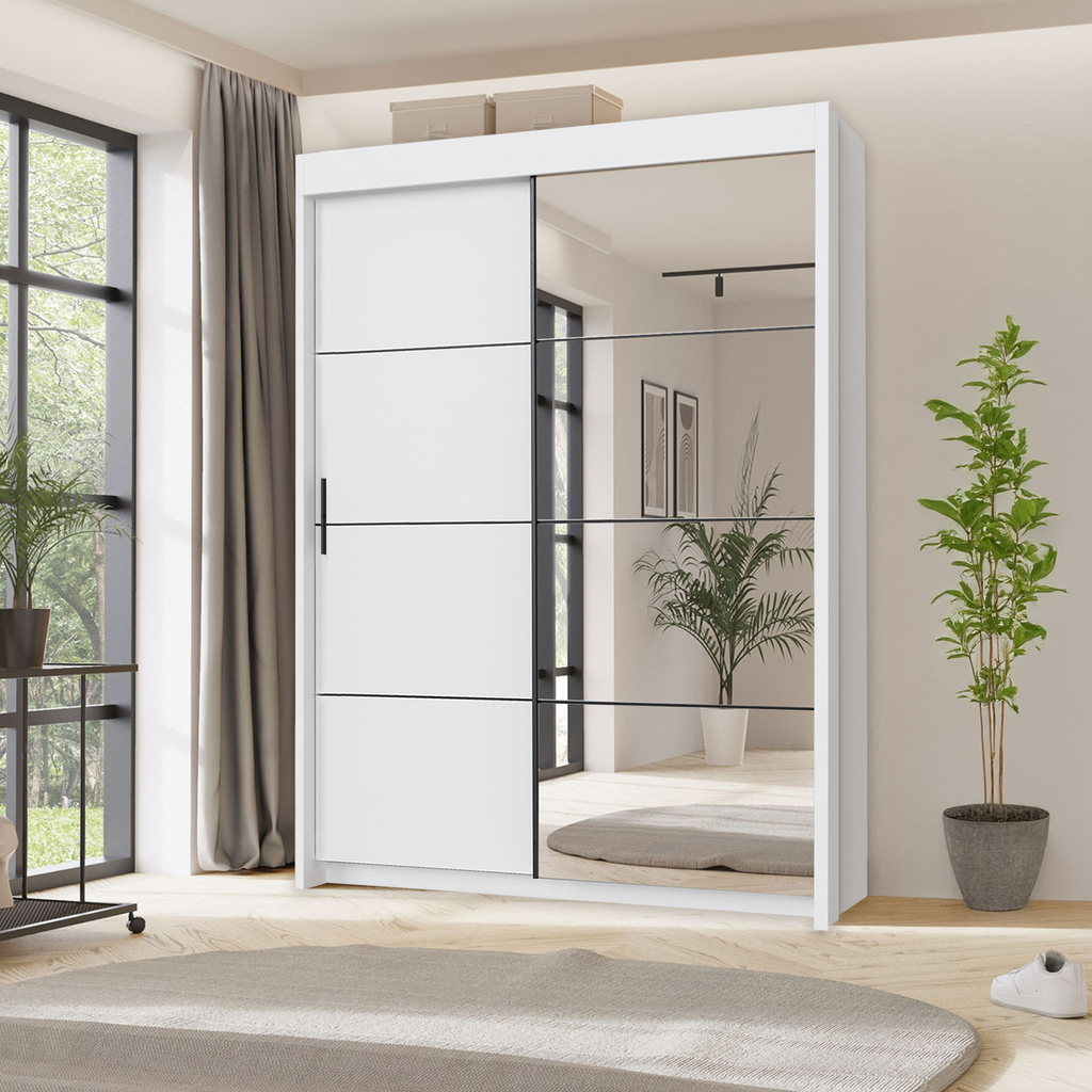 Zrcadlová skříň s posuvnými dveřmi 150 cm OTIS bílá