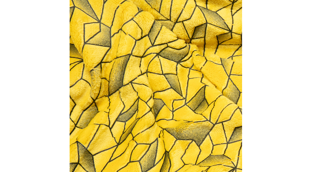 Deka s geometrickým vzorem žlutá GEOM 150x200 cm