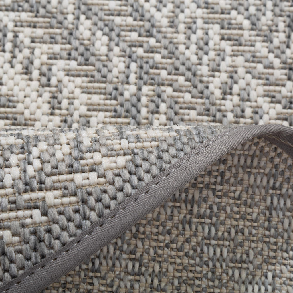 Šedý kulatý boho koberec GINO 120 cm