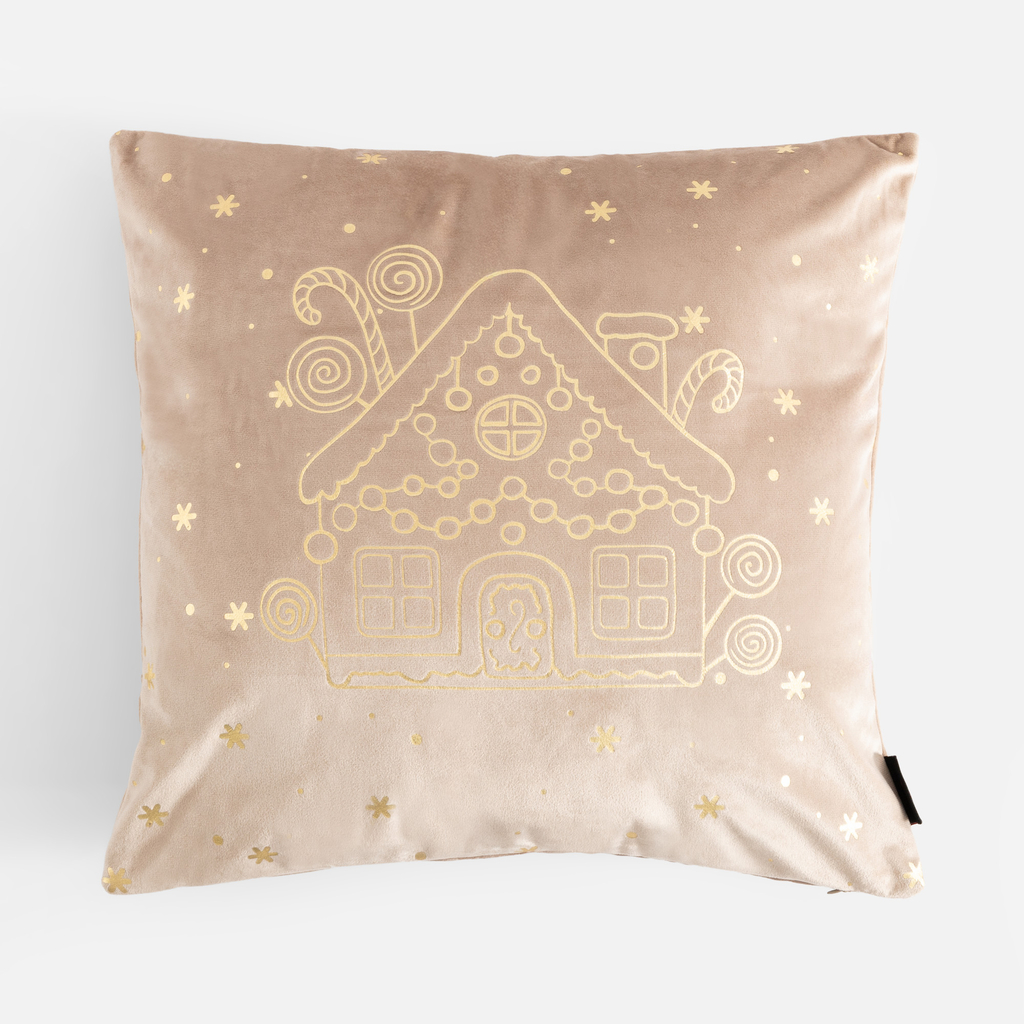 Vánoční povlak na polštář CANELLA béžový 45x45 cm