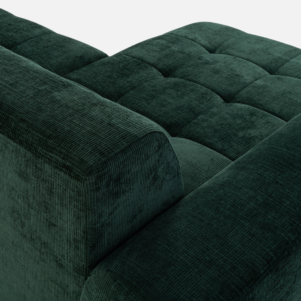 Rohová sedačka s elektrickým nastavením sedáku SAVINON S lahvově zelená pravá