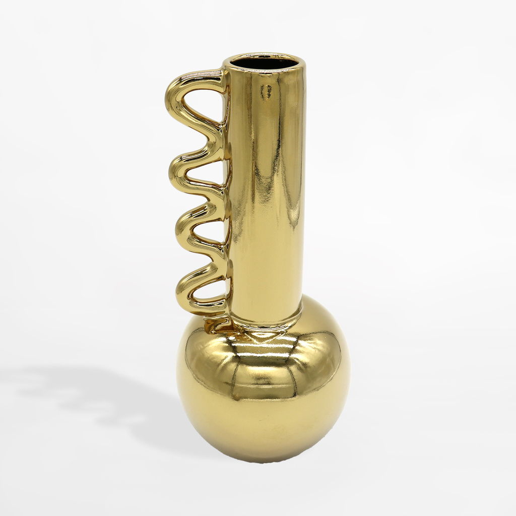 Moderní zlatá váza 30 cm