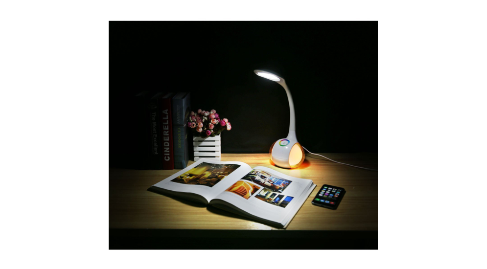 Bílá stolní lampa LED PDL20