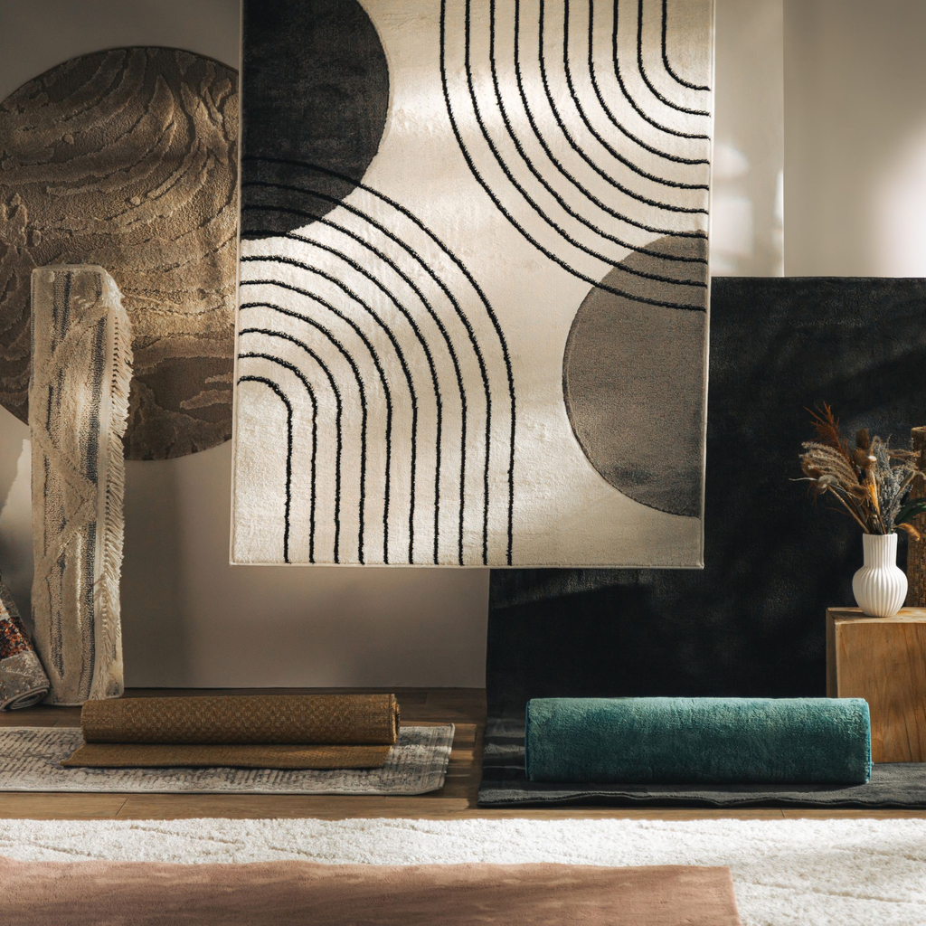 Koberec art déco krémový MILLEY 200x290 cm