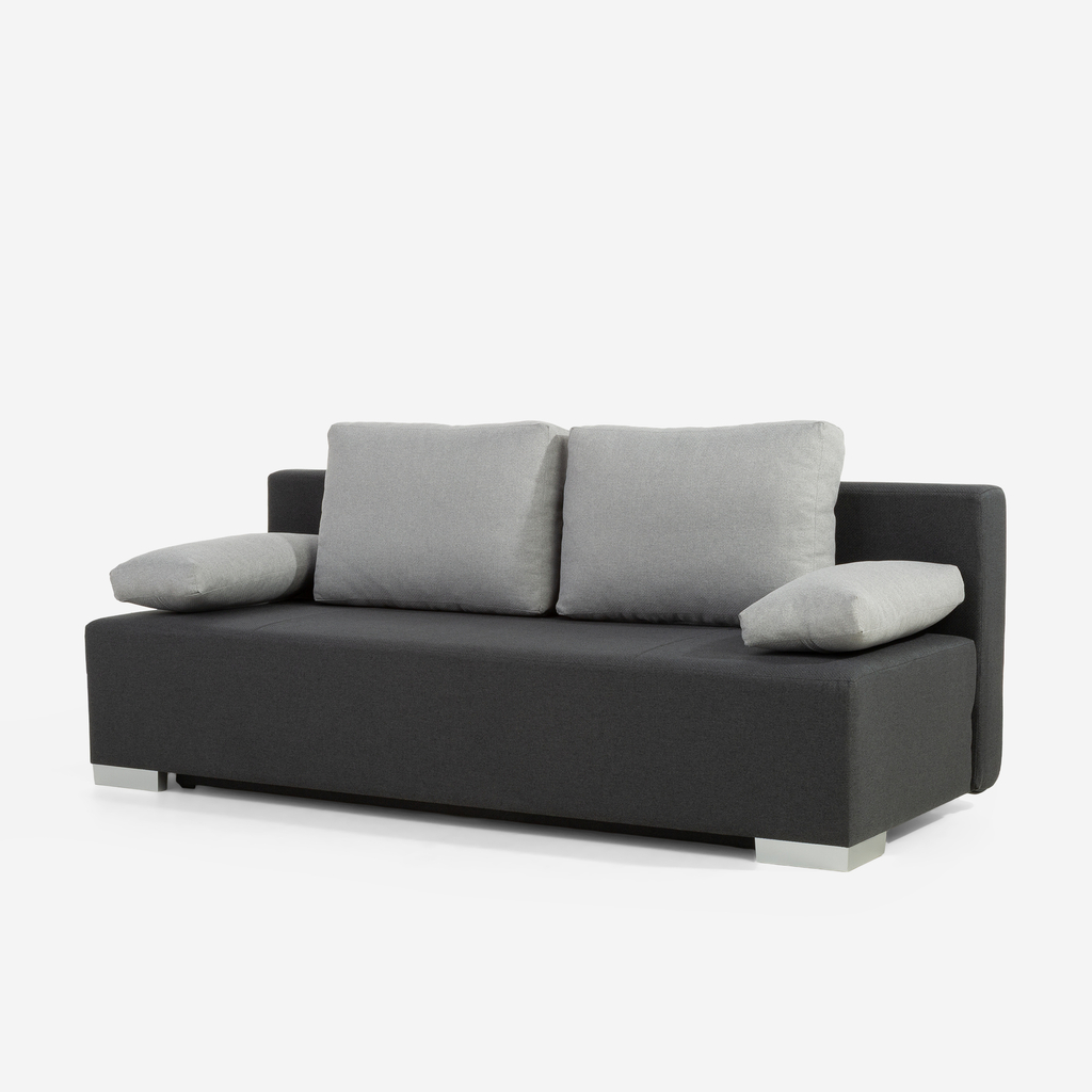 Třímístná rozkládací pohovka BORGO černo-šedá