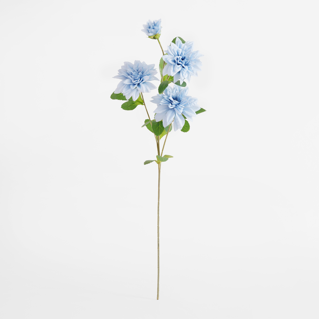 Umělá modrá květina jiřina 70 cm