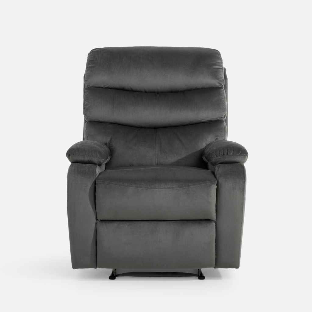 Šedé křeslo s relaxační funkcí GANIBIO