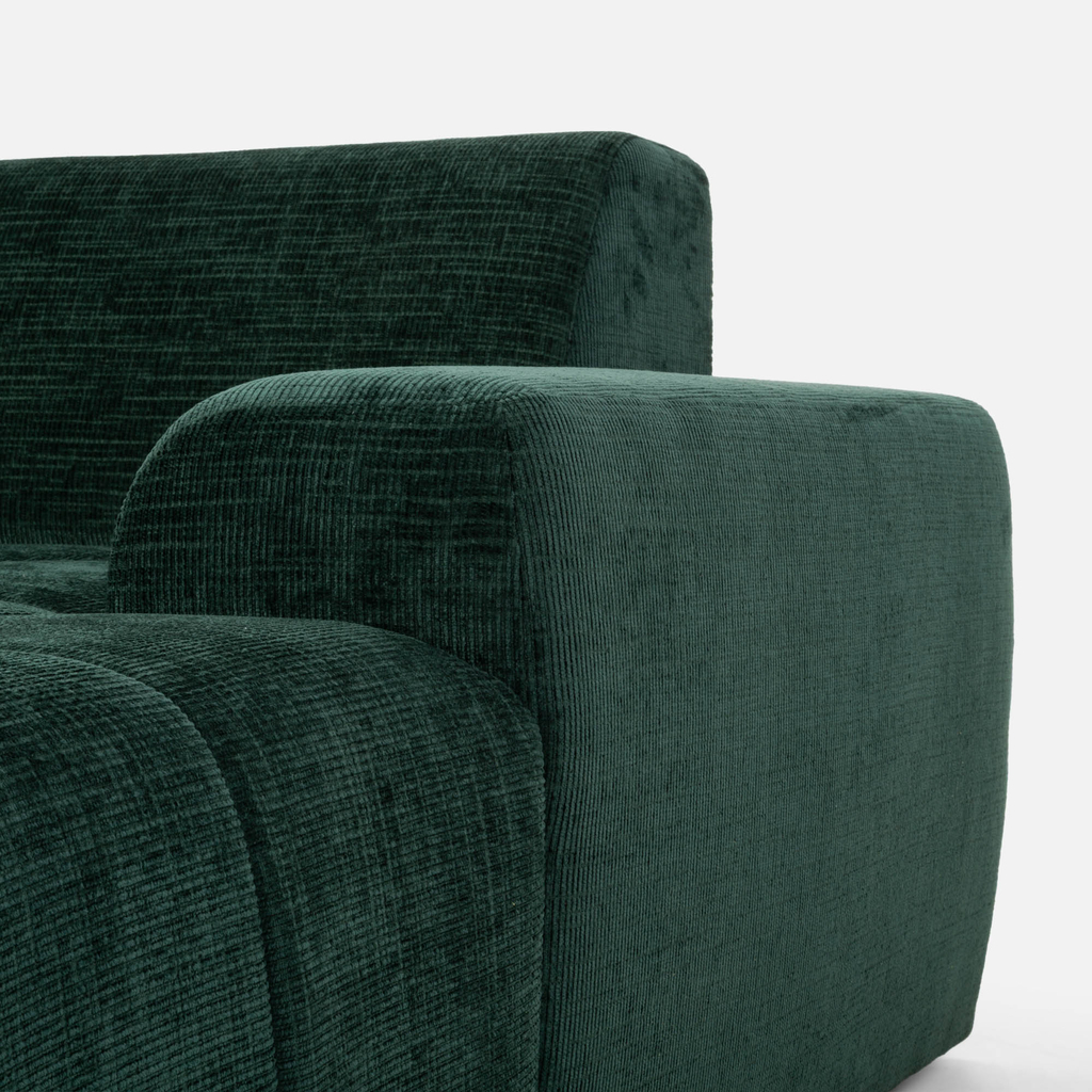 Rohová sedačka s elektrickým nastavením sedáku SAVINON S lahvově zelená lavá