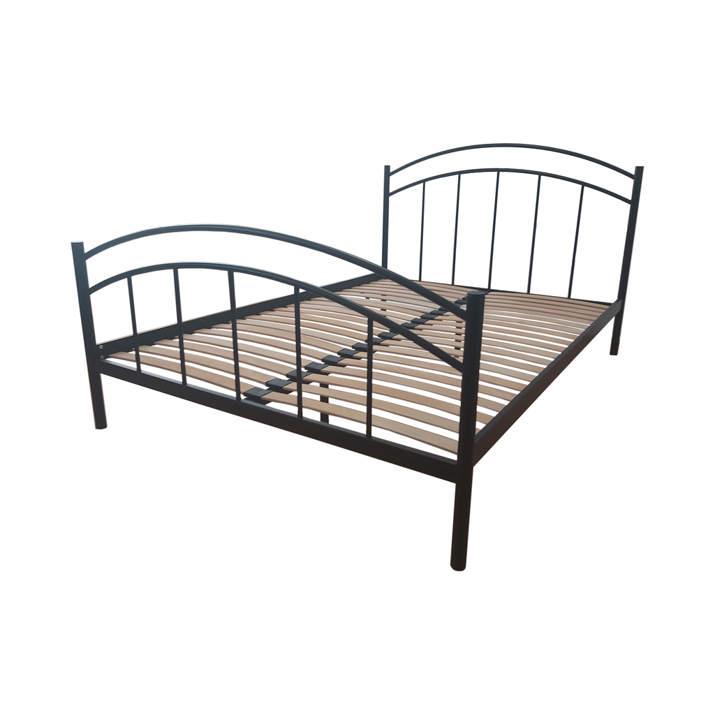 Černá kovová postel s roštem KLIWIA 160x200 cm