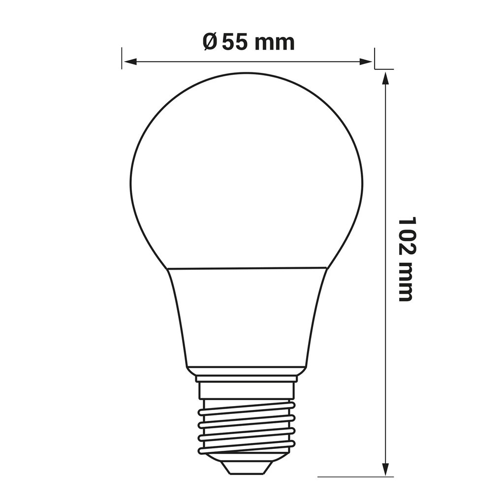 LED žárovka E27 5 W teplé barvy ORO-ATOS-E27-A55-5W-WW