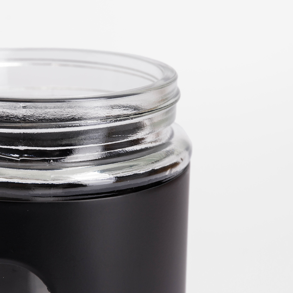Skleněná nádoba s kovovým víkem černá 1000 ml