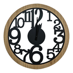 Černé nástěnné hodiny NATURAL 50 cm