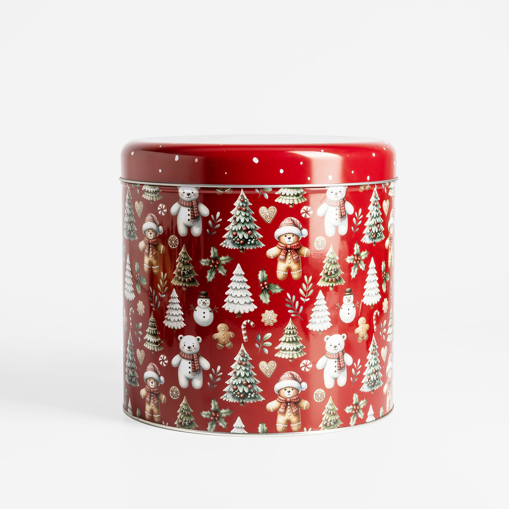 Sada 2 plechových dóz s motivem vánočního stromečku MIX 20 cm