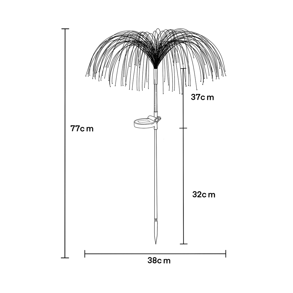 Venkovní solární RGB LED dekorace IP44 77cm
