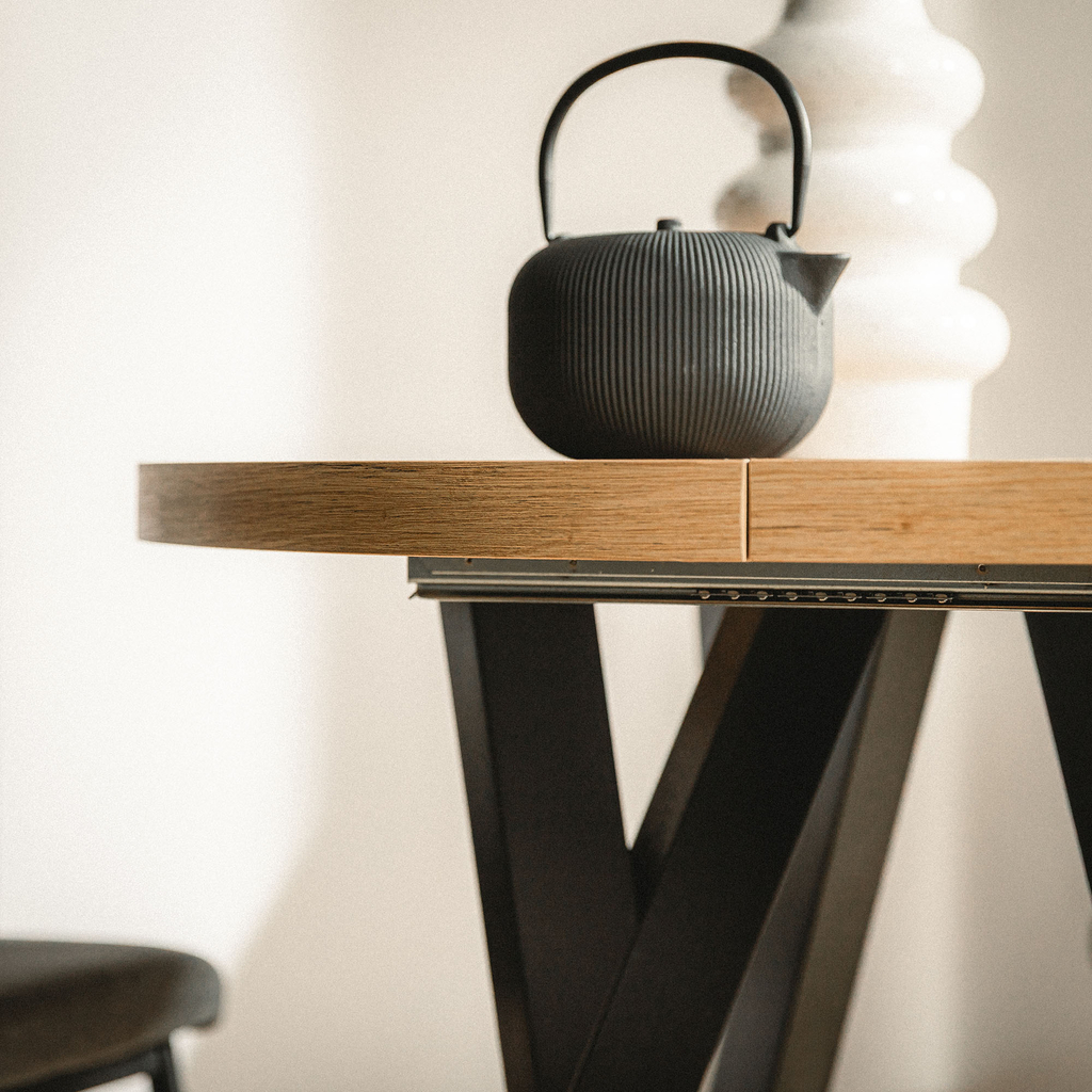 Kulatý rozkládací stůl PAOLO MINI 80-160 cm