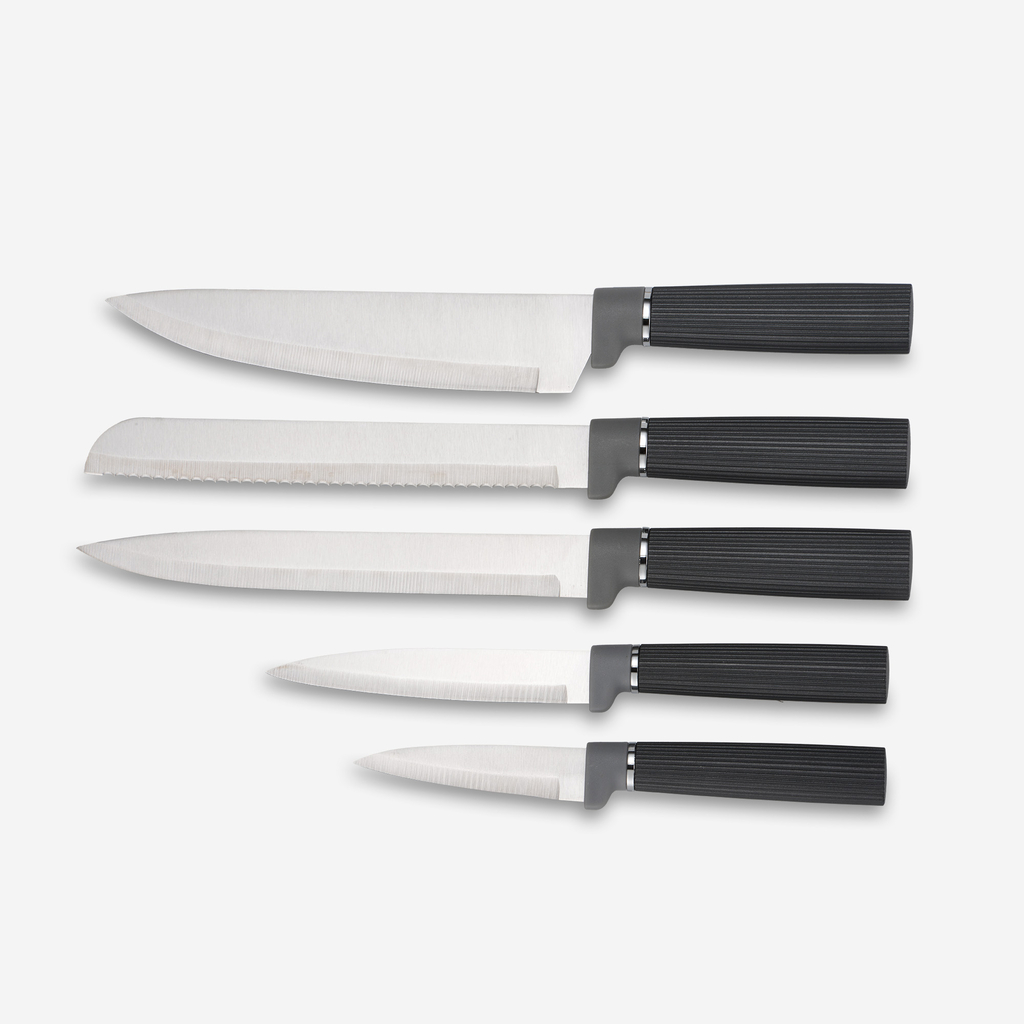 Sada nožů v bloku a 4 krájecí desky MALOY