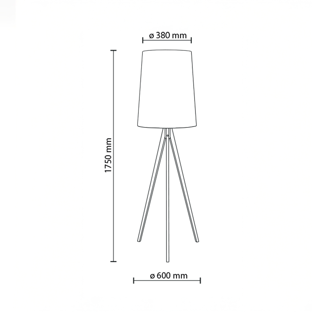 Stojací lampa s černým stínidlem WALZ