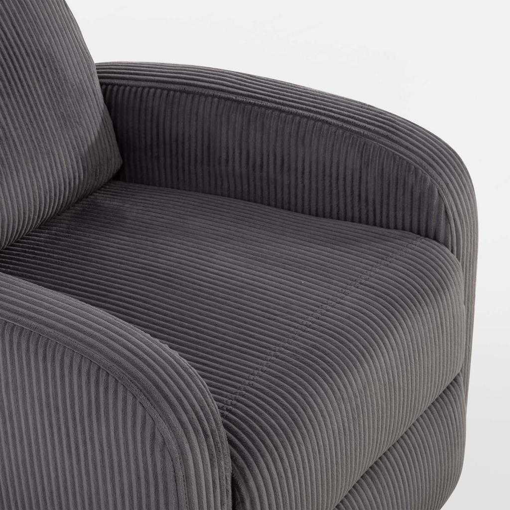 Křeslo s funkcí relax tmavě šedé BUMIO