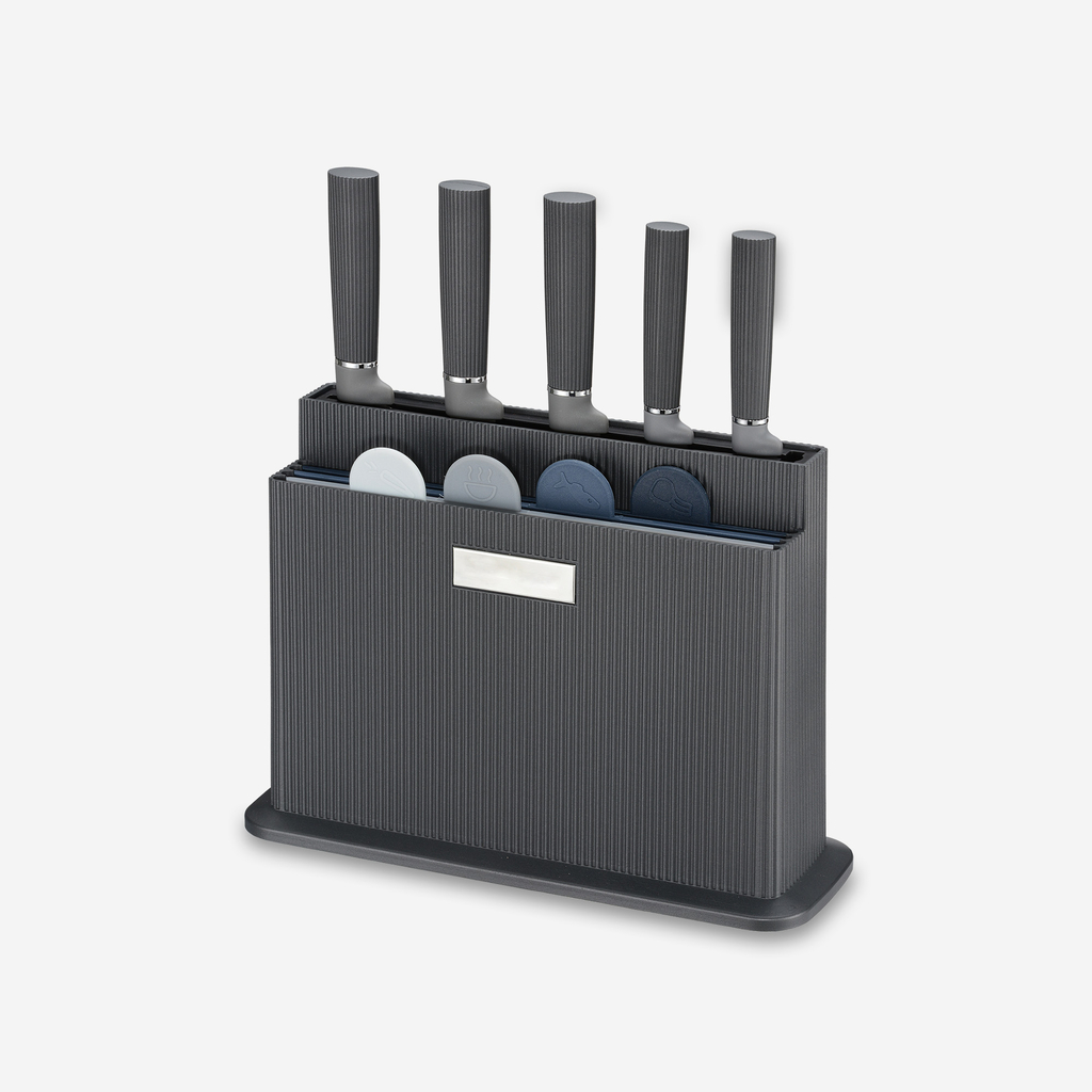 Sada nožů v bloku a 4 krájecí desky MALOY