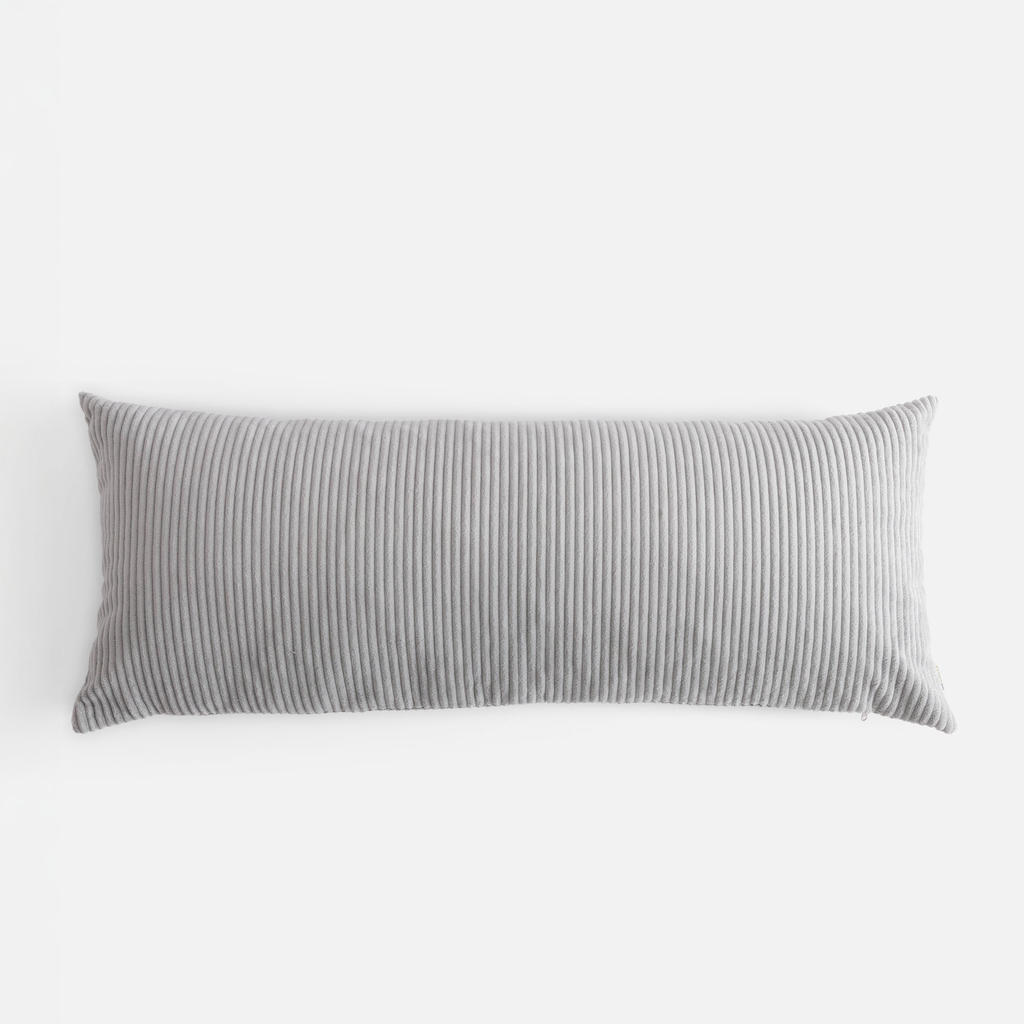 Dekorační polštář šedý MILA CORD 100x40 cm
