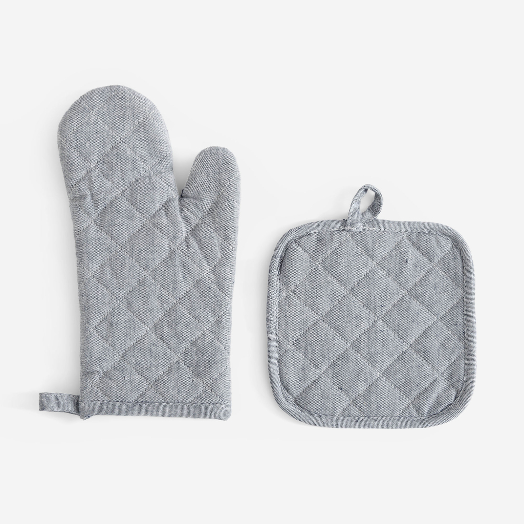 Kuchyňská chňapka s podložkou JEANS COLLECTION šedá.