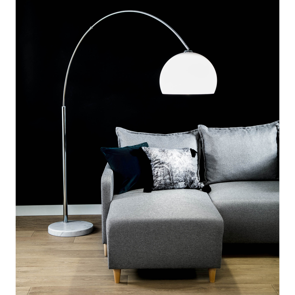 Oblouková stojací lampa do obývacího pokoje VISION