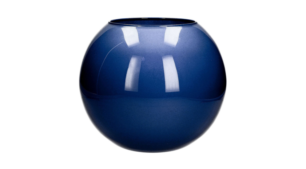 Námořnicky modrá váza KULATÁ 17 cm