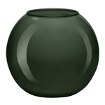Tmavě zelená kulatá váza 17 cm