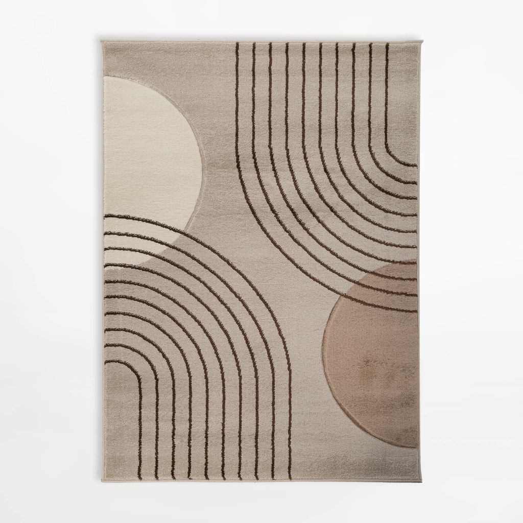 Koberec art déco béžový s oblouky MILLEY 120x170 cm