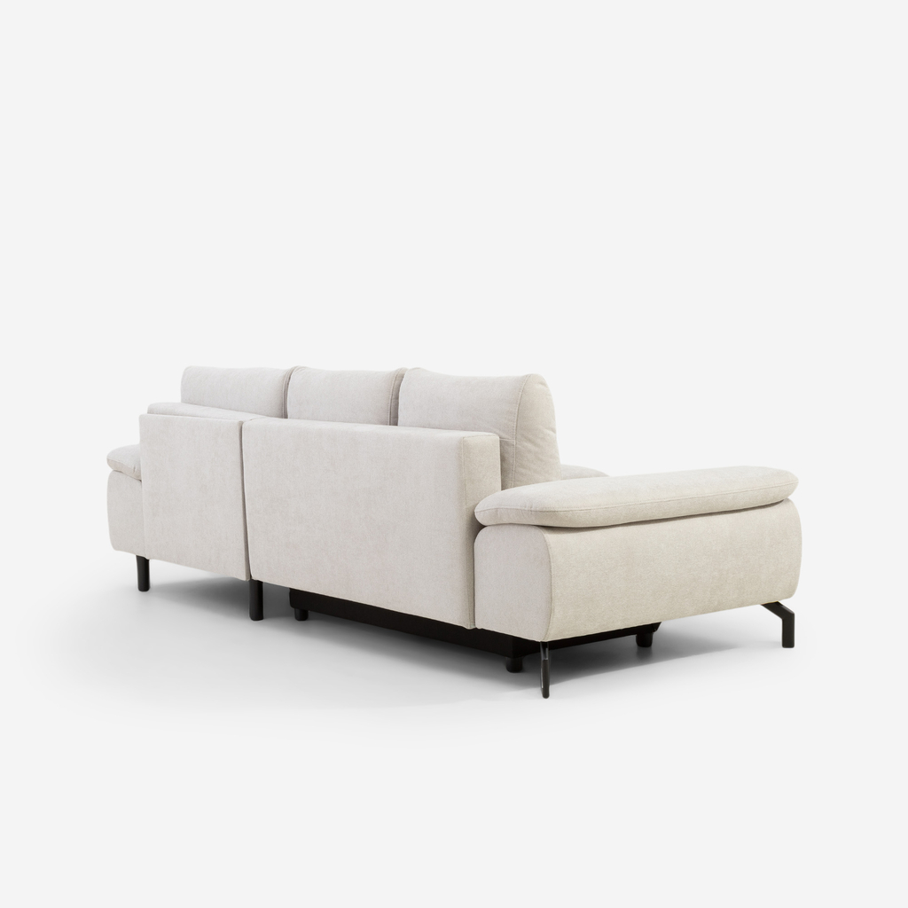 Světle šedo-béžová rozkládací rohová sedačka Vespa pravá