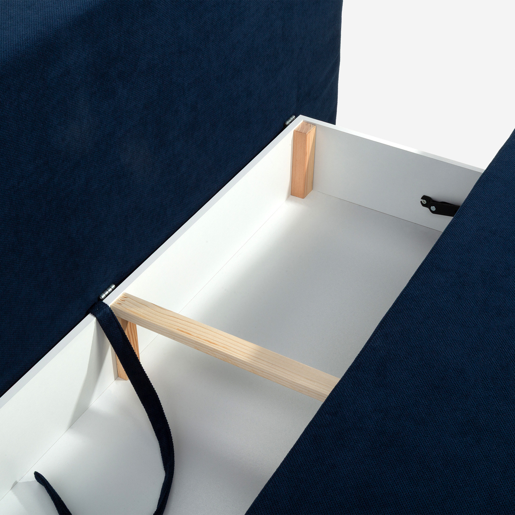 Třímístná rozkládací pohovka BARELLO tmavě modrá