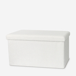 Skládací taburet s úložným prostorem bílý 76x38x38 cm