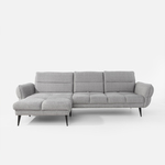 Rohová sedačka s nastavením hloubky sedáku šedá CAMPINA MINI levá