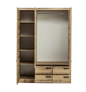 Velká šatní skříň se 4 zásuvkami DENVER