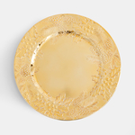 Dekorativní talíř podtalíř zlatý s zimními rostlinami 33 cm