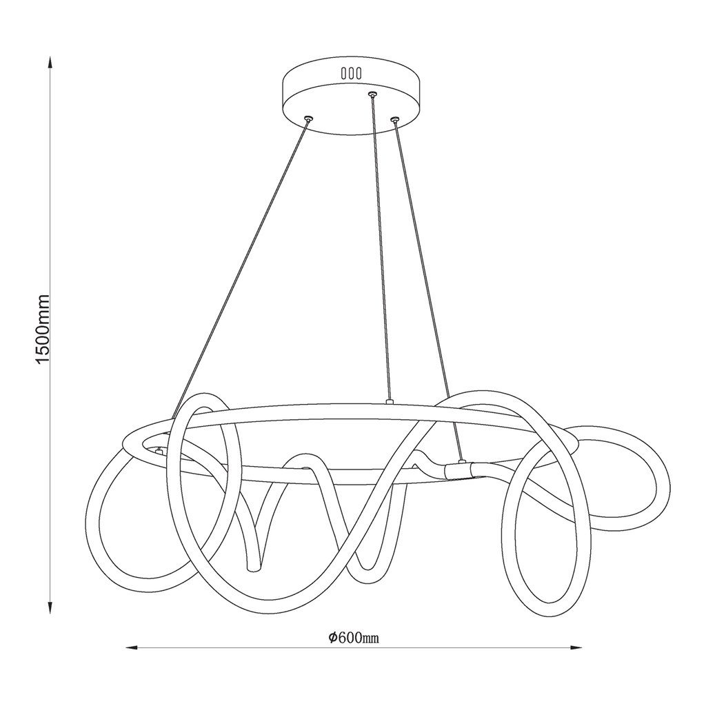 Černé moderní závěsné LED svítidlo BALBO