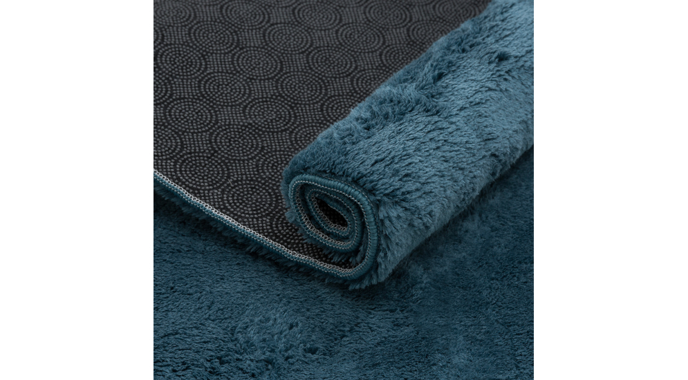 Modrý huňatý koberec PULY 60x100 cm