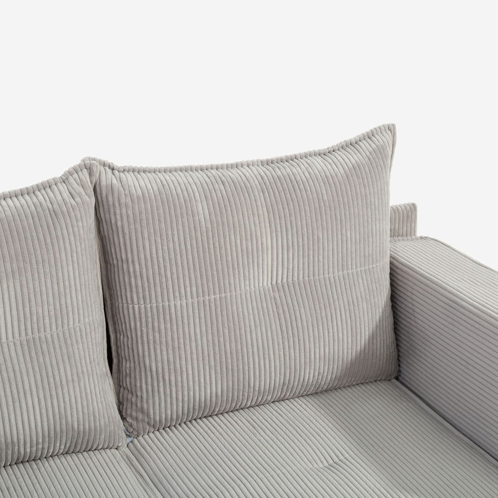 Manšestrová dvoumístná rozkládací pohovka LUSO pravá