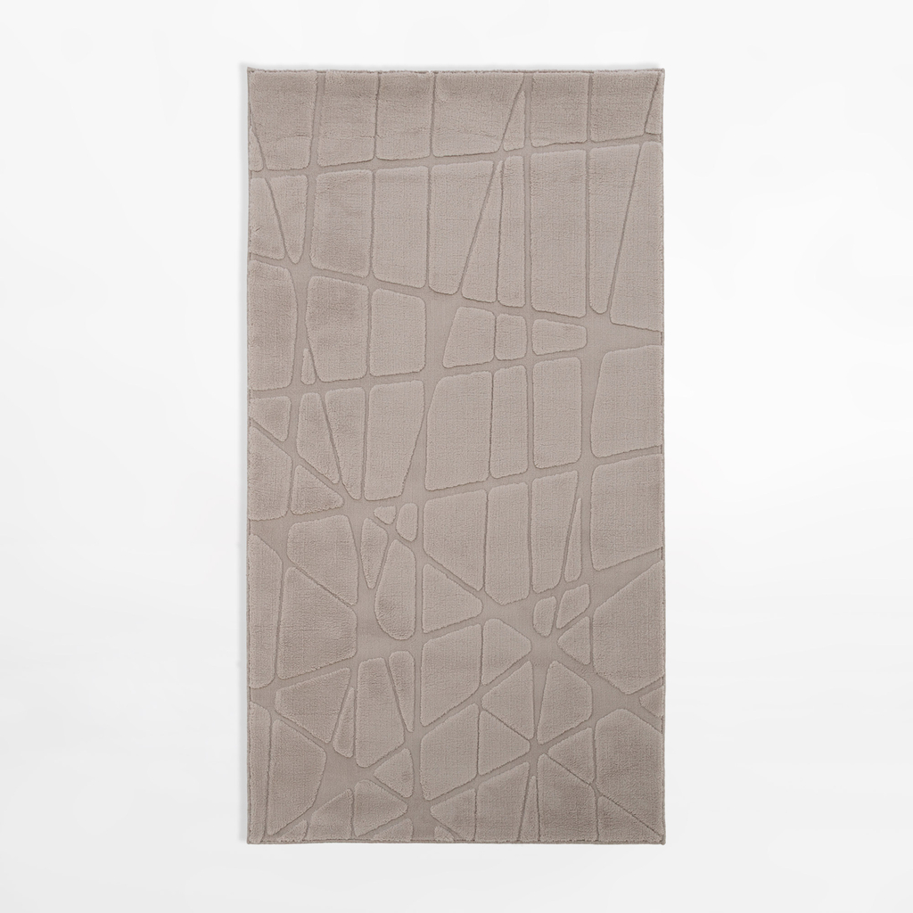 Béžový geometrický koberec ACTION 80x150 cm