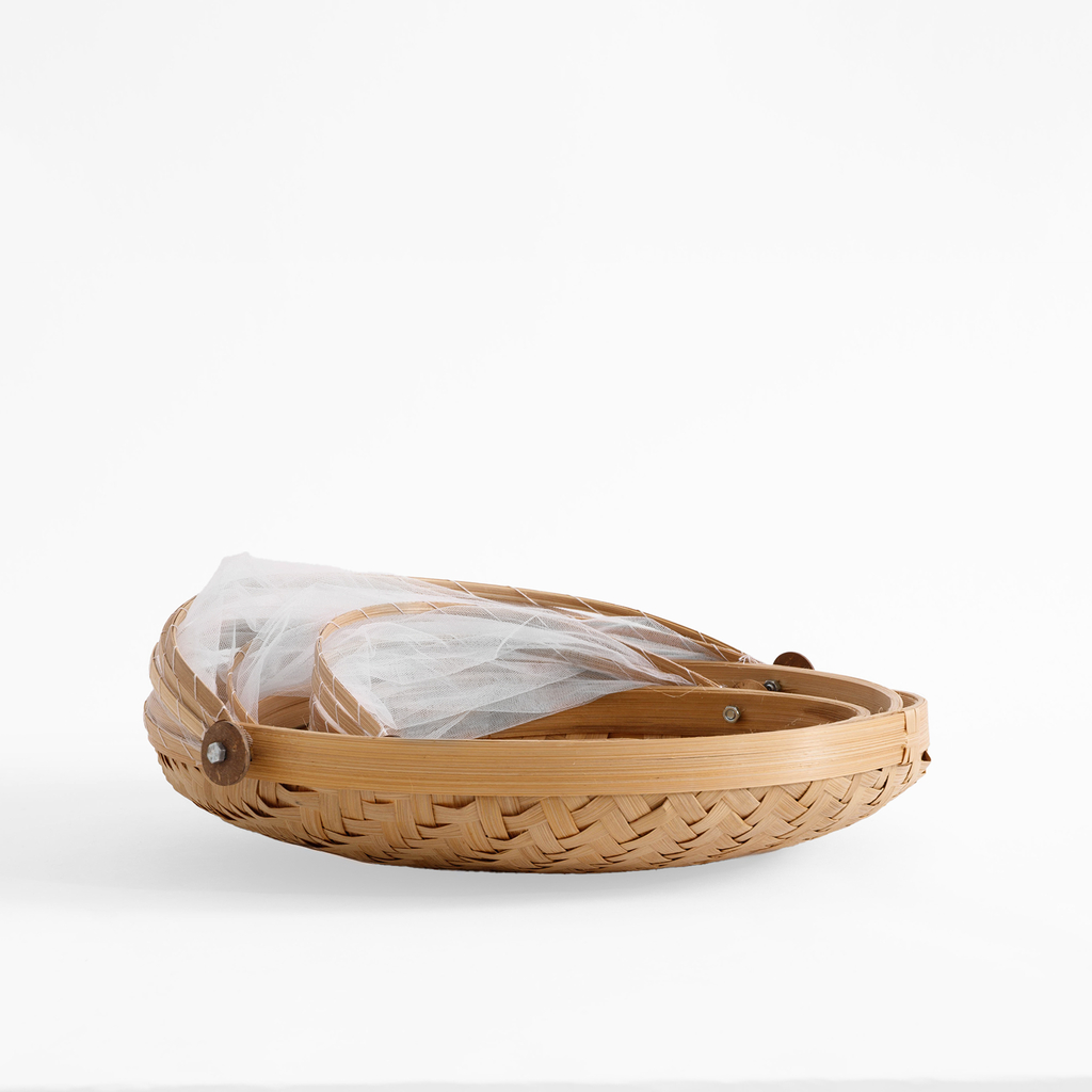 Bambusový košík s moskytiérou 30 cm