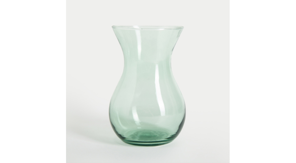 Průhledná zelená váza ASTA 18 cm
