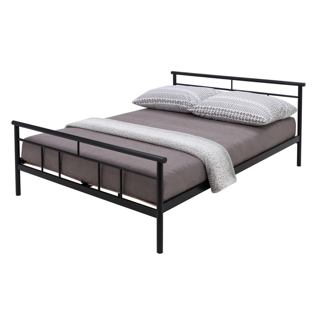 Černá kovová postel s roštem TADEUSZ 160x200 cm