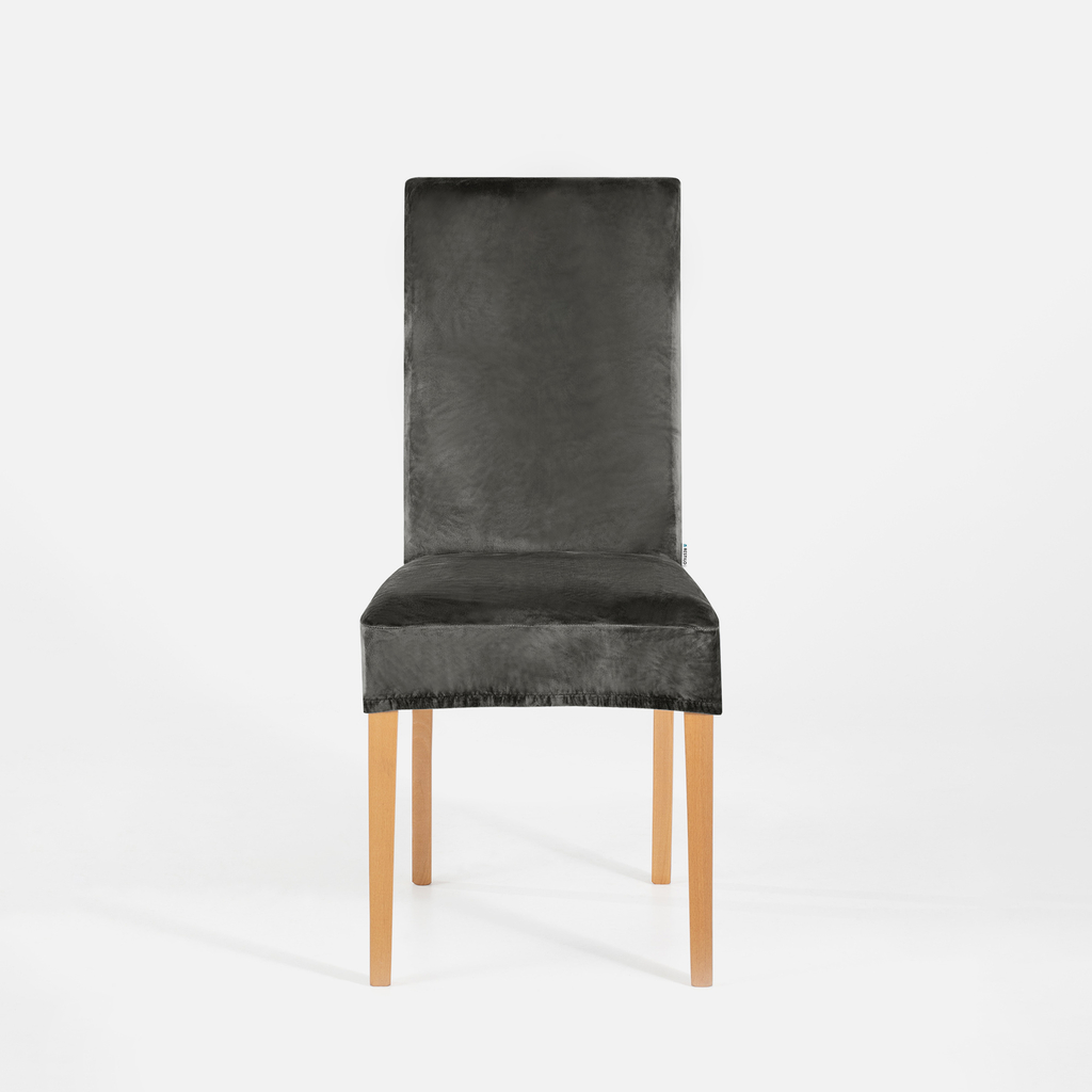 Potah na židli tmavě šedý SENTO 48x48x58 4 ks