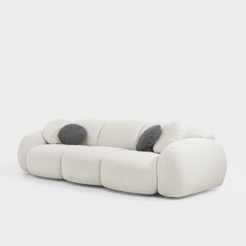 Pohovka s polštáři GLOBE krémově šedá