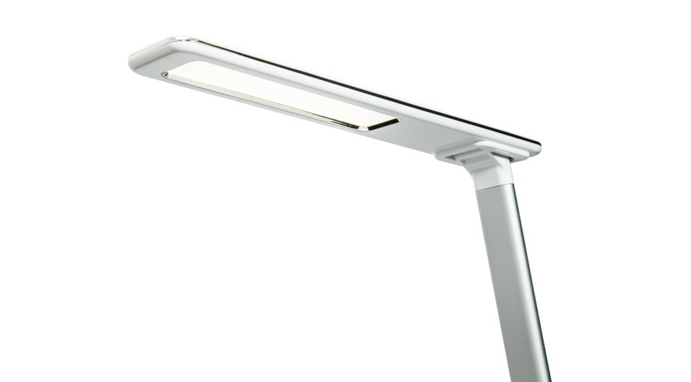 Bílá stolní lampa LED s bezdrátovou nabíječkou CLARA