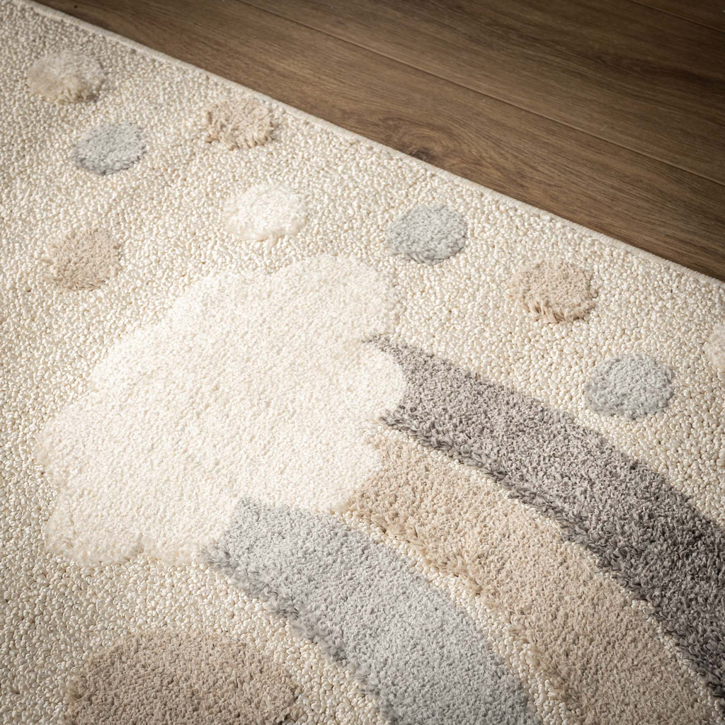 Tmavě krémový koberec s duhou CLUDI 120x170 cm