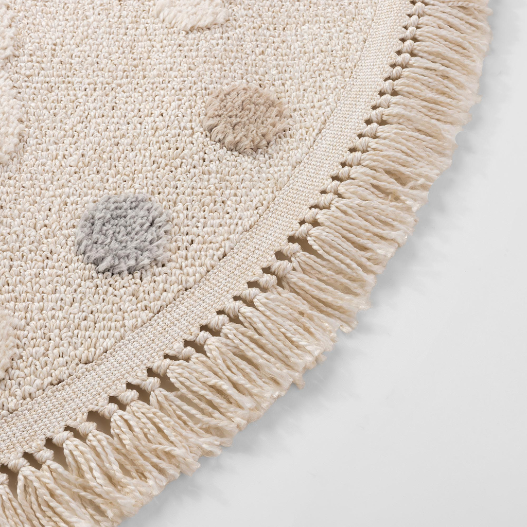 Tmavě krémový koberec s duhou CLUDI 120 cm