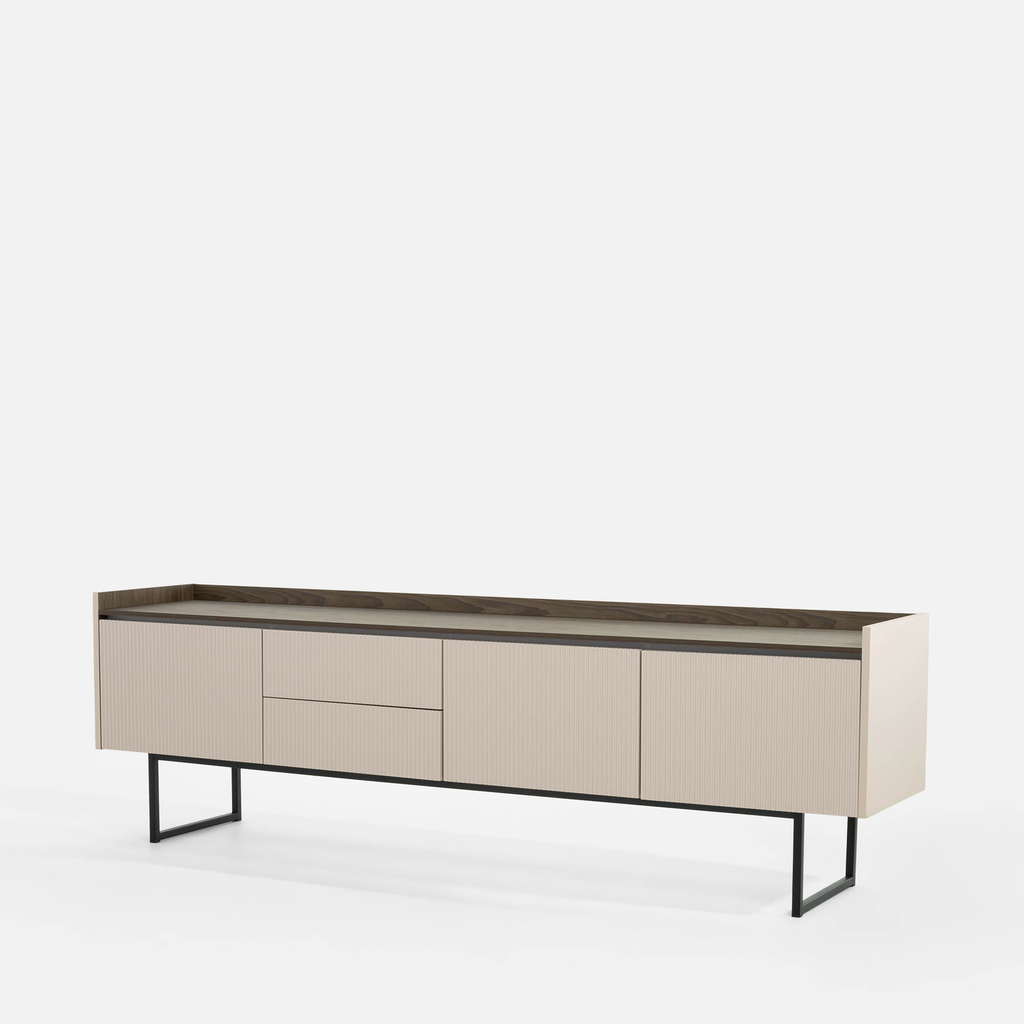 Drážkovaný TV stolek s osvětlením LAGO 192 cm